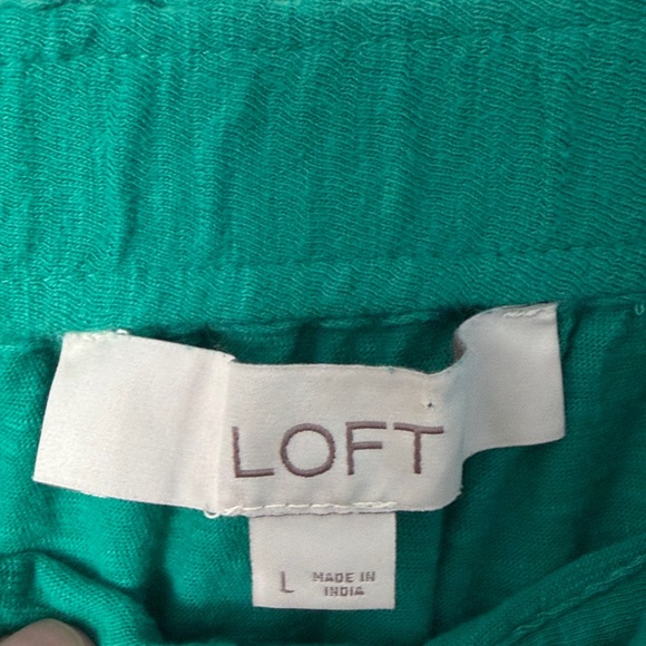 LOFT Women’s Teal Ruffle Sleeve Boho Feminine Tee, size Large - Picture 2 of 5